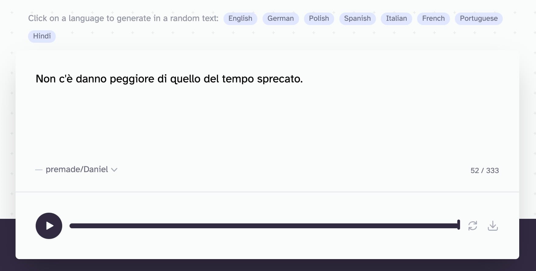 Screenshot di ElevenLabs