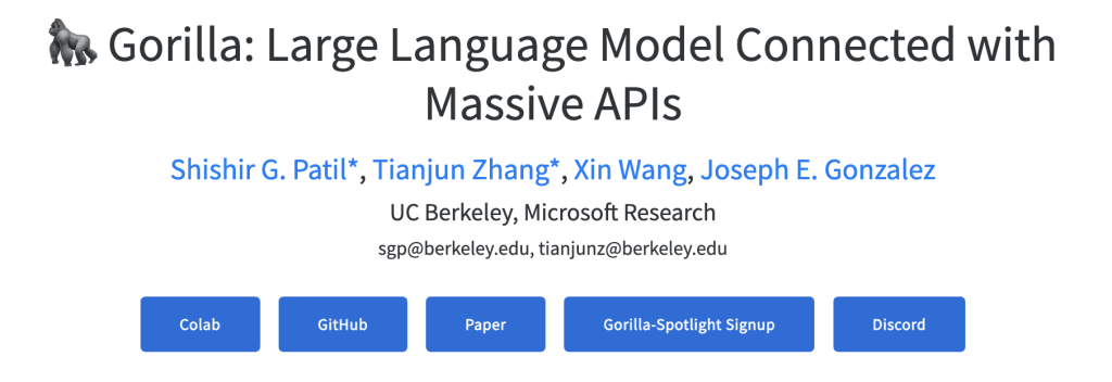 Gorilla LLM e API