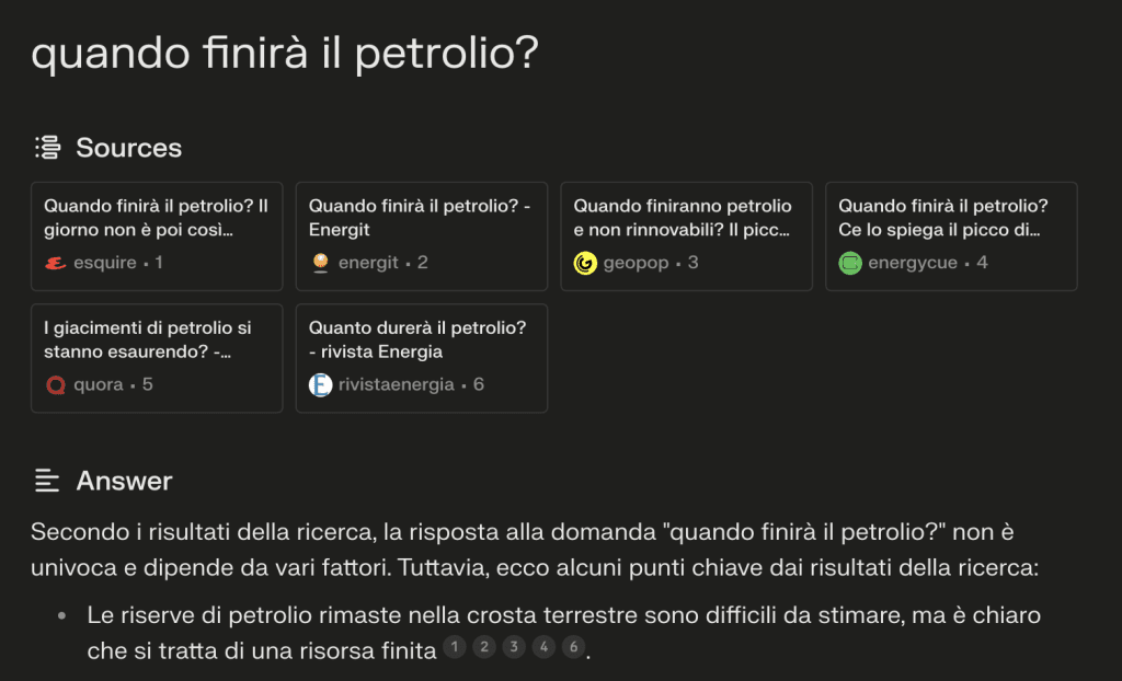 motori ricerca Intelligenza Artificiale, la ricerca di Perplexity AI