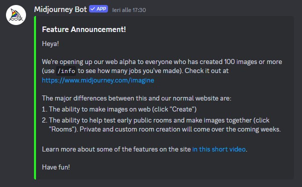 MidJourney senza Discord