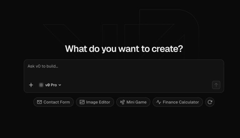 Vercel v0 screenshot