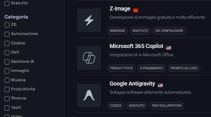 home IAOL intelligenze artificiali, screenshot