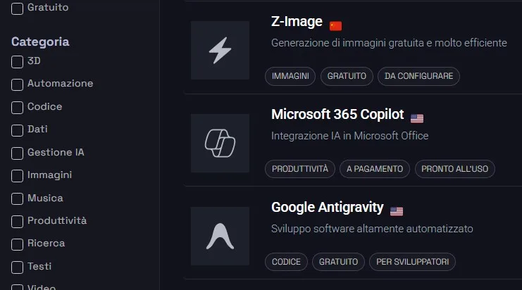 home IAOL intelligenze artificiali, screenshot